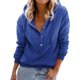 thumbnail image 2 of Moda mujer Casual invierno sólido manga larga botón bolsillo sudadera con capucha Fridja  bvmnju6466, 2 of 6