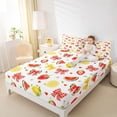 thumbnail image 2 of Manfei Girls Kawaii Red Watermelon Bow Bed Sheets 4pcs,Kids Teens Cute Fruit Lemon Strawberry King Sheets,Super Cozy Room Decor, 2 of 4