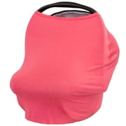 JLIKA Baby Car Seat Canopy Cover and Stretchy Nursing Cover - Coral