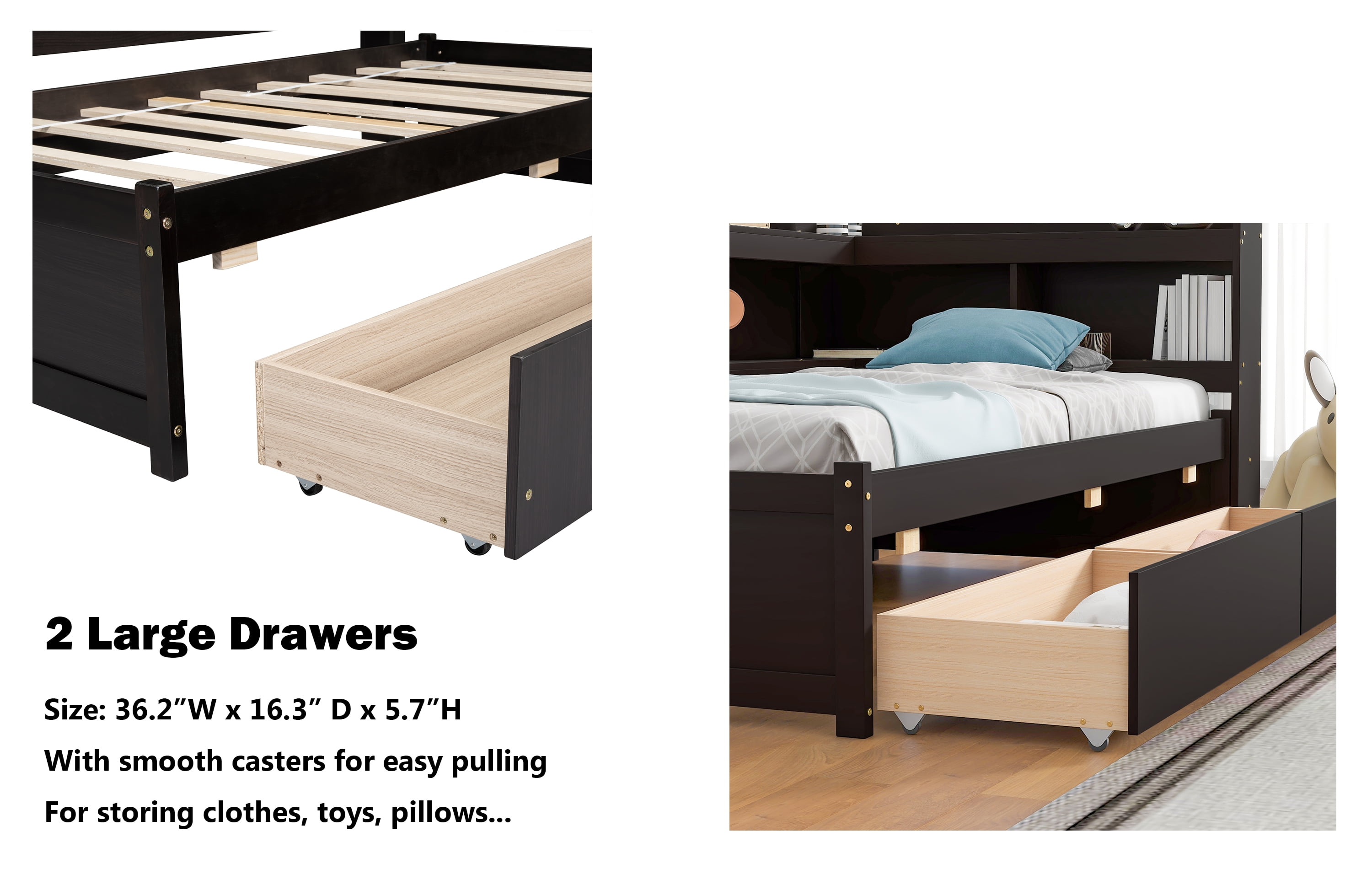 Bolick extra long twin platform bed with drawers isabelle 2024 & max bed frame