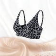 thumbnail image 5 of Soyumi Wireless Bras for Women Soft Comfortable No Underwire T Shirt Bra Seamless Full Coverage Bras with Support Leopard Print Workout Sport Bra, Dark Gray, 5 of 6