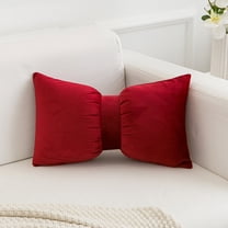 Red Bow Shaped Pillow,Soft Throw Pillows Aesthetic Decorative Pillows for Bed Sofa Couch Home Decor，30*50cm