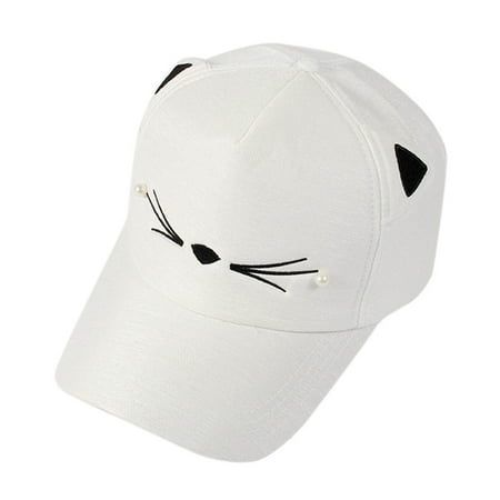 

Heiheiup Ears Fashion Student Wild Visor Cute Spring Cat Baseball Cap Pearl Baseball Caps Rays Visor
