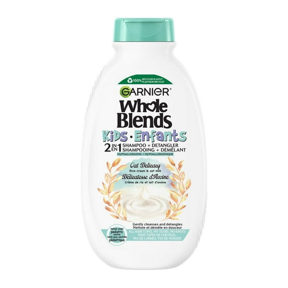 Garnier Whole Blends Kids Shampooing Démêlant Hypoallergénique 2-en-1 Reine des Neiges Nettoie et démêle en douceur Pour enfants