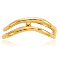 thumbnail image 3 of 14K Solid Yellow Gold Double Wave Thumb Statement Ring, 3 of 8