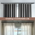 thumbnail image 3 of MaKefeile Wall Mount Single Black Curtains Rods with Curtain Rings Clips Set, 48-144 in, 3 of 6