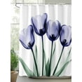 thumbnail image 2 of Purple Tulip Shower Curtain, Transparent Flowers Vintage Tulip Waterproof Shower Curtain Set with 12 Hooks Lightweight Washable Fabric Shower Curtains for Bathroom 36x72 Inches, 2 of 6