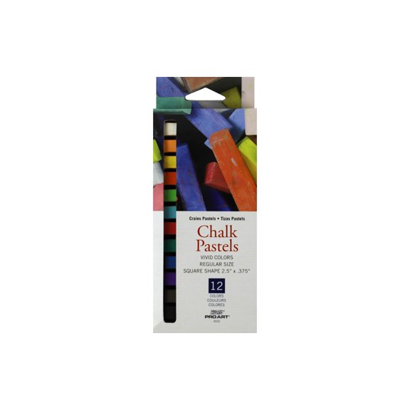 PRO ART Chalk Pastel Set, 12, Vivid Colors