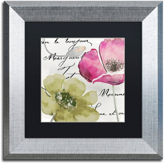 Trademark Fine Art "Fleurs de France IV" Canvas Art by Color Bakery Black Matte, Silver Frame