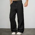 thumbnail image 2 of sususu Mens Sweatpants Tall,Men's Retro Corduroy Sweatpants Korean Style Loose Fit Casual Trousers Fashionable Sports Pants For Everyday Wear,Black,M, 2 of 5
