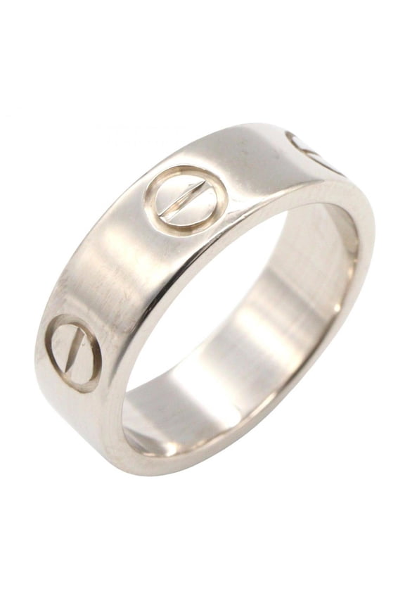 Pre-Owned Cartier Love Ring, 18K White Gold, Women's, Silver, B4084749 (Good)