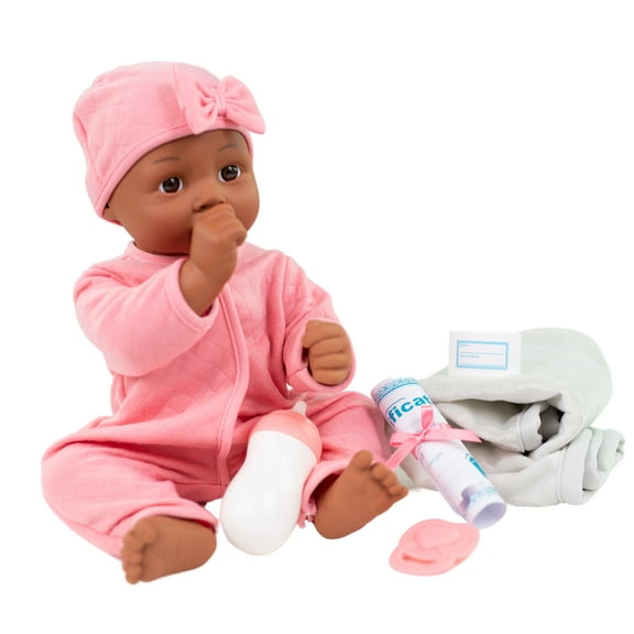 My Sweet Love Newborn Baby Doll Play Set, Rose Pink Outfit, 14-inch Doll, 8 Pieces Included