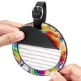 thumbnail image 2 of Robot Unicorn Attack Set of 2pcs PU Leather Round Suitcase Tags with Privacy Cover and Name ID Tag - Ideal for Travel Luggage, Handbags, Backpacks, School Bags, 2 of 6