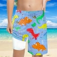 thumbnail image 2 of Toddler Swim Trunks Kids Toddler Boys Summer Beach Swim Shorts Dinosaur Print Lightweight Quick Dry Breathable Lined Swim Trunks Baby Swimsuit Sky Blue 14 Years-16 Years, 2 of 5