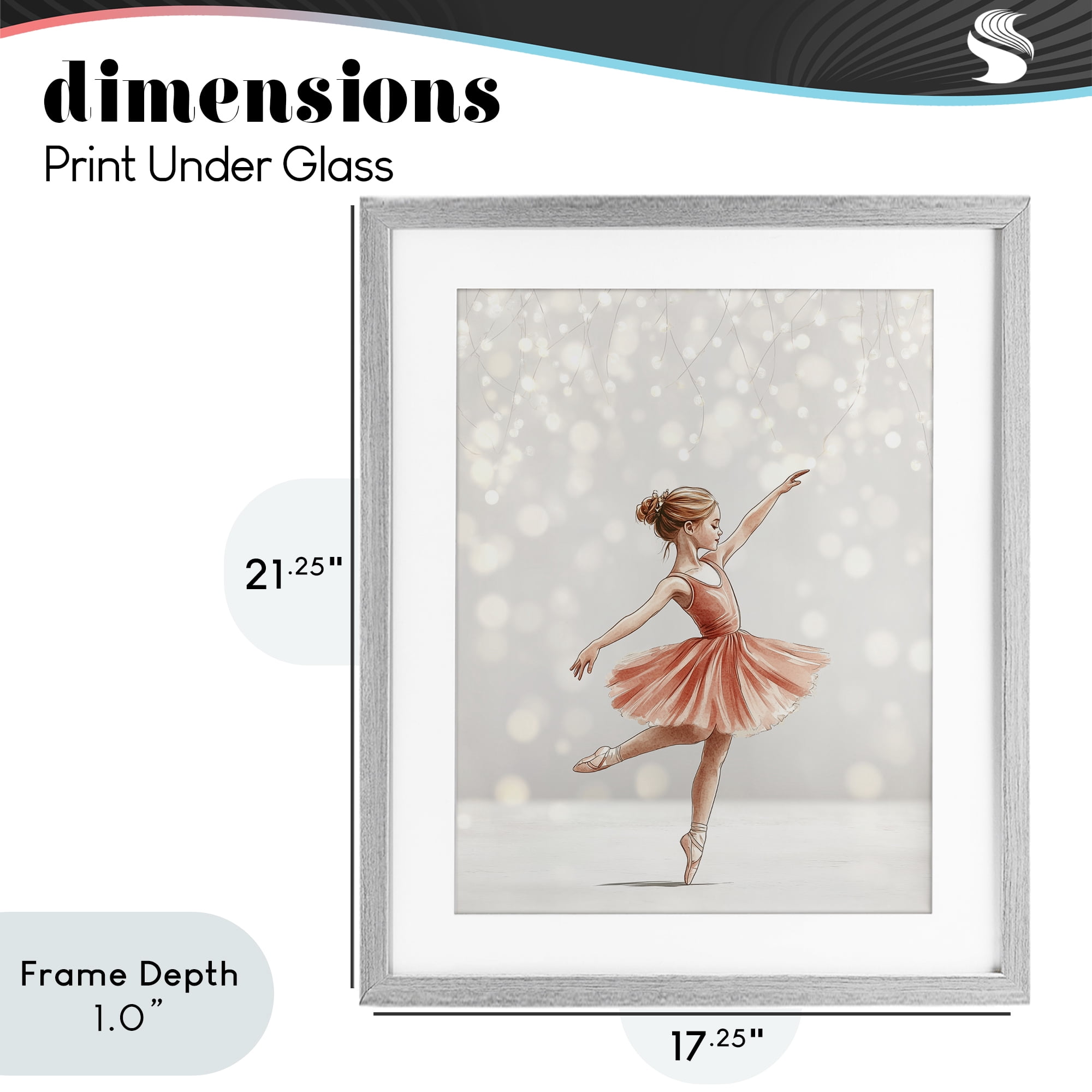 Stupell Industries Dancing In The Light Gray Framed Print Under Glass, design by Christine Simpson Art