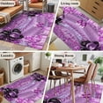 thumbnail image 6 of Happy Birthday Purple Area Rug 4'x6', Gifts Balloons Goblet Shinning Glitter Ribbons Washable Non-Slip Rugs, Low Pile Large Carpet for Living Room Bedroom Dining Room Kitchen Office Indoor Mat, 6 of 9
