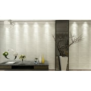 Art3d PVC 3D Wall Panels For Living Bedroom kitchen White 19.7 x 19.7 (12 Pack)