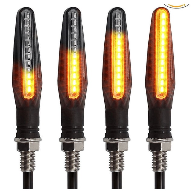 Indicadores de motocicleta 4PCS Semáforos Señal de giro Indicadores de moto 12V 12 bombillas LED