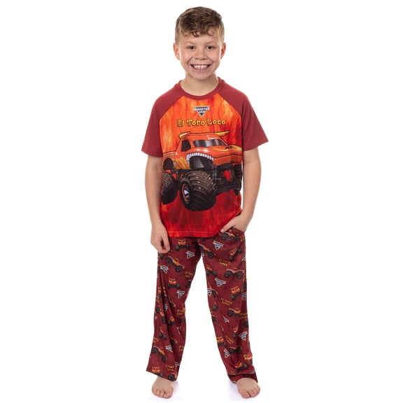 Monster Jam Pajamas Boys' El Toro Loco Short Sleeve and Pants Sleep Set