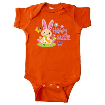 

Inktastic Happy Easter with Cute Bunny and Butterflies Gift Baby Boy or Baby Girl Bodysuit