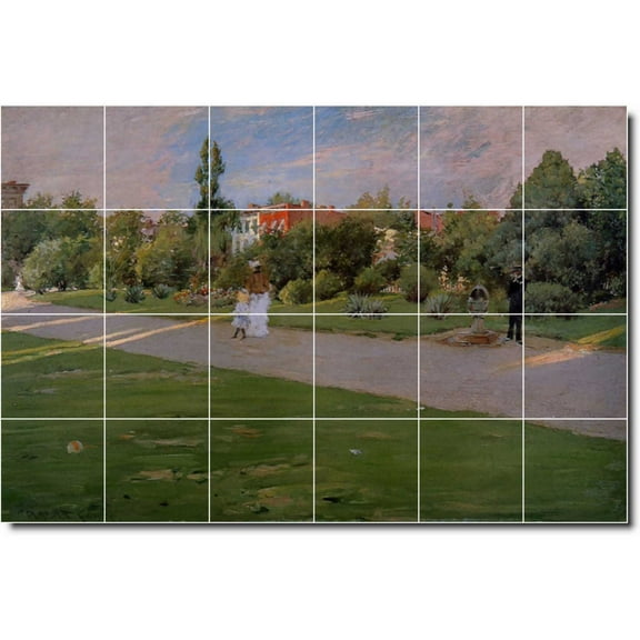Ceramic Tile Mural-William Chase Country Painting 390. 25.5" w x 17" h using (24) 4.25 x 4.25 ceramic tiles