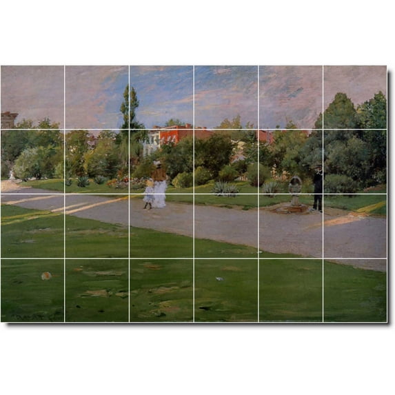 Ceramic Tile Mural-William Chase Country Painting 390. 36" w x 24" h using (24) 6 x 6 ceramic tiles