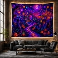 thumbnail image 6 of Fantastical Nocturnal Dominated With By Glowing Neon Colors, Spooky Gothic for Gothic Decor Fans, Dark Art Decor, Halloween Gift, Tapestry Wall Hanging for Bedroom and Dorm, 6 of 7