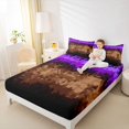 thumbnail image 4 of Manfei Pixel Grid Miners Twin Sheet Sets,Cartoon Gamepad Vindo Twin Fitted Sheet,Purple Brown Flat Sheet For Kids,Microfiber Bedroom Decor,3pcs, 4 of 7