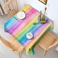thumbnail image 2 of Colorful Watercolor Stripe Pattern Square Tablecloth,Waterproof Square Table Cover,Wipeable Spillproof Washable Table Cover for Home Kitchen Party Decor 52"x52"(132x132cm), 2 of 6