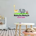 thumbnail image 2 of Design with Vinyl-Monkey See Monkey Do - Removable Vinyl Wall Decals- Customised Name Bedroom Bathroom kids room Classroom Decor Art Wall Stickers-Size : 40" x 32"., 2 of 4