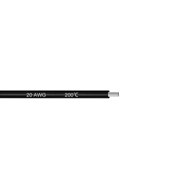 Cable de silicona de 20 AWG Hilos eléctricos de alambre de cobre estañado de 7 pies negro