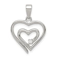 thumbnail image 1 of Sterling Silver Single CZ Heart Pendant, 1 of 2