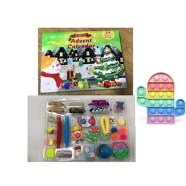 Fidget Advent Calendar Pop Bubble Sensory Toy Pack 24Days Christmas Countdown Calendar Fidget
