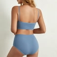 thumbnail image 6 of Xijirk Lingerie Sets for Women,Two Piece U Neck Seamless Solid Halter High Waist Bra Fashion Underwear Bra Set for Comfortable Lounge and Nightwear,Lingerie Sets,Blue,XL, 6 of 9