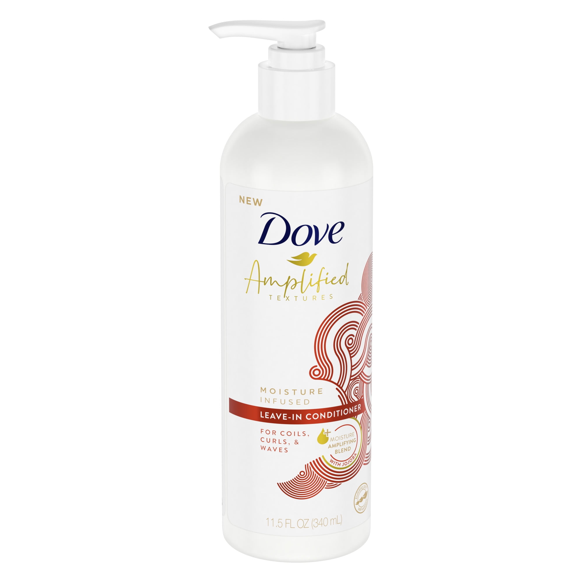 Dove Moisturizing Leave-In Conditioner, Detangler with Jojoba for Coils, Curls and Waves, 11.5 oz