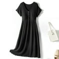 thumbnail image 3 of ZTTD Women's Maternity Dress Round Neck Short Sleeve Maternity Breastfeeding Dress Maternity Hight Waist Dress, Sizes M-2XL, 3 of 9