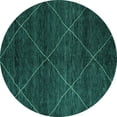 thumbnail image 1 of Ahgly Company Indoor Round Abstract Turquoise Blue Modern Area Rugs, 3' Round, 1 of 4