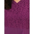 thumbnail image 5 of INSPIRE CHIC Women's Lace Chiffon Dresses Ruffle Bridesmaid Wedding Cocktail Midi Dress XL Purplish, 5 of 6