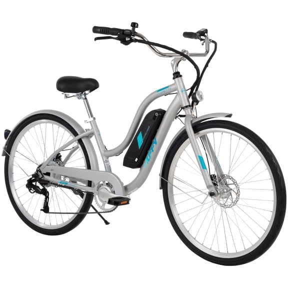Huffy Everett 27.5" Women’s Comfort Electric Bike, Grey, 36V, 350W, UL2849 compliant
