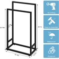 thumbnail image 2 of Towel Racks for Bathroom, 2 Tier Standing Stainless Steel Towel Racks Stand for Bathroom, Hand Towel Drying Rack Holder, Towel Bar Stand Blanket Rack, Black, 2 of 6