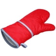 thumbnail image 4 of Guantes para horno microondas Guantes aislantes de algodón y silicona Antideslizantes Protectores de manos resistentes al calor, Rojo Methold HA003500-02, 4 of 4