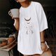 thumbnail image 1 of ICHUANYI Clearance Women's Fashion Vintage Drop Sleeves Skull Skeleton Short Sleeve Tops Blouse(White, M) ICHUANYI WER2023081113692, 1 of 9