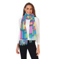 thumbnail image 2 of FORMRS Womens Scarf Winter Soft Long Big Warm Shawls Wrap Tassel Scarves, Colorful Geometric Pattern, 2 of 9