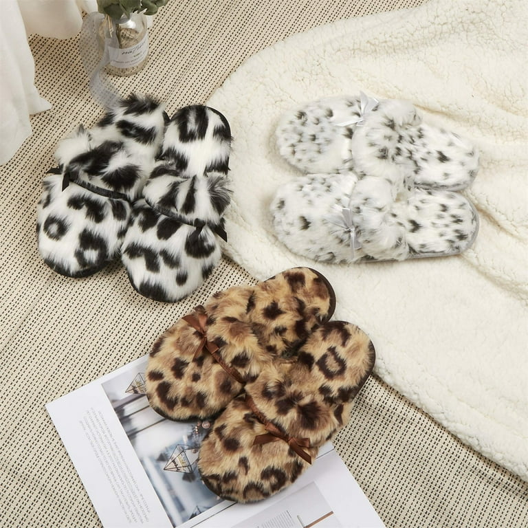 Animal print store house slippers