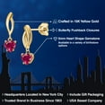 thumbnail image 2 of Gem Stone King 10K Yellow Gold Red Created Ruby Dangle Earrings for Women | 1.20 Cttw | Gemstone July Birthstone | Heart Shape 5MM, 2 of 6