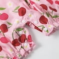 thumbnail image 6 of Baby Girl Summer Romper Infant Outfit Cherry Print with Ruffles 12-18 Months, 6 of 7