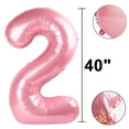 thumbnail image 4 of Globo número 27 rosa perlado de 102 cm Kelfuoya, papel metalizado Mylar, 4 of 6