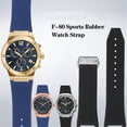thumbnail image 2 of Correa de reloj deportiva resistente al agua de caucho de silicona con muesca para la serie Fe-rra-gamo F-80 para hombre, color negro, verde y azul, 2 of 5