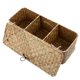 thumbnail image 3 of Cesta de almacenamiento de ratán tejido con tapa, contenedor de almacenamiento rectangular con organizador de rejilla, 3 of 5