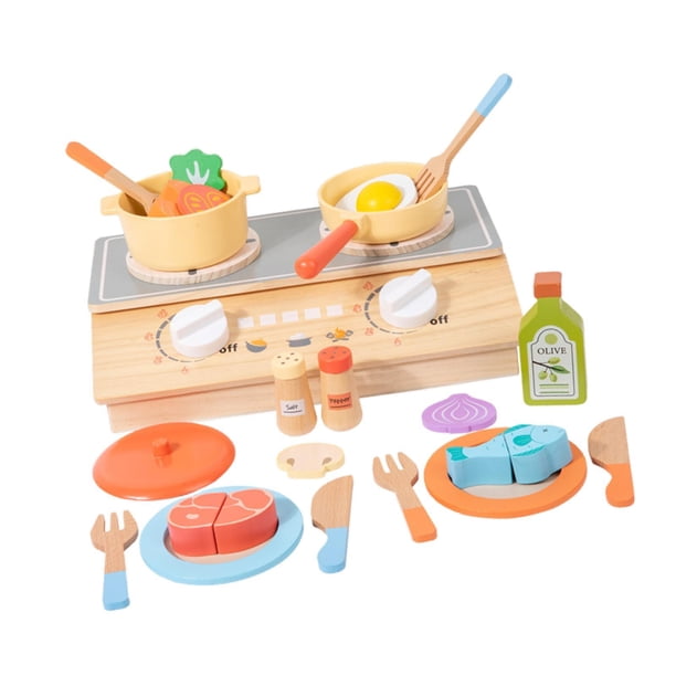 Kit Cuisine Enfant 20 Pièces – Ustensiles, Casseroles Et Aliments – Jeu De Rôle Chef – Cadeau Garçon Fille 3 Ans+ – ABS (Jaune)